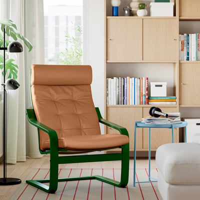 POÄNG Fauteuil, plaqué bouleau/Grann brun doré