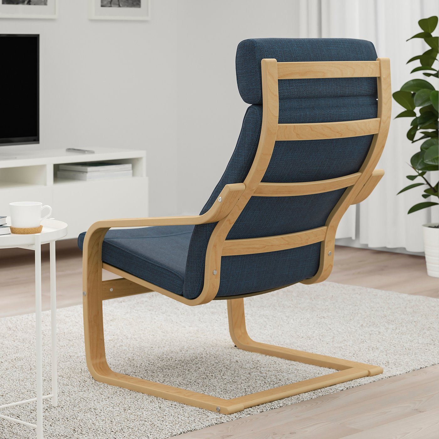 Housse De Remplacement Pour Fauteuil Ikea Poang - Coussin Uniquement, En Polyester Bleu Marine - 9