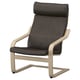 POÄNG Fauteuil, plaqué chêne blanchi/Glose brun foncé