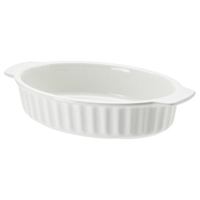 POETISK Plat à four, ovale/blanc cassé, 32x21 cm