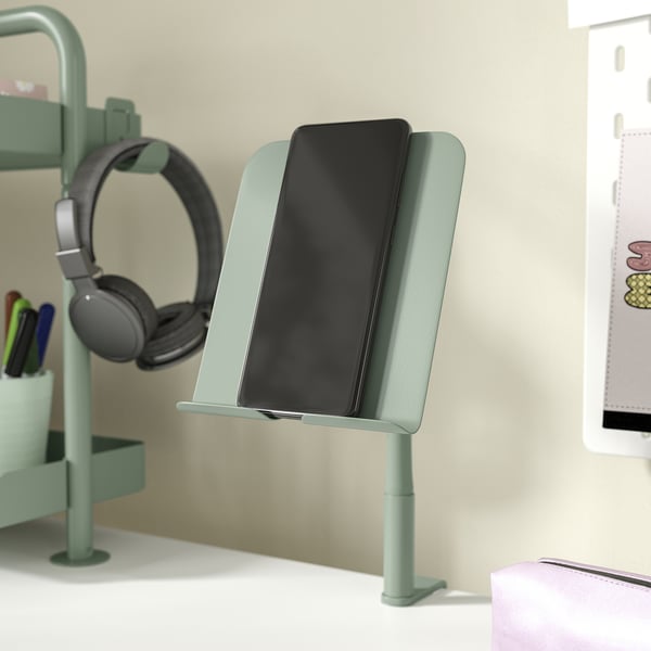 RELATERA Support portable/tablette, avec pince/gris-vert clair