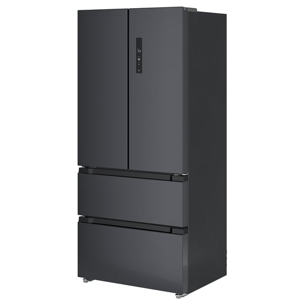 RIBBENÅS Réfrig/congélateur porte double, IKEA 700 indépendant/noir acier inoxydable, 347/169 l