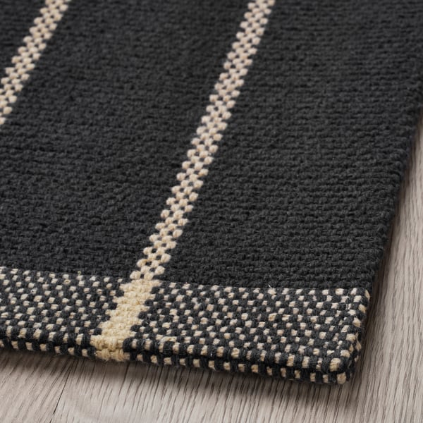 RIDSTIG Tapis tissé à plat, gris/blanc cassé, 80x180 cm