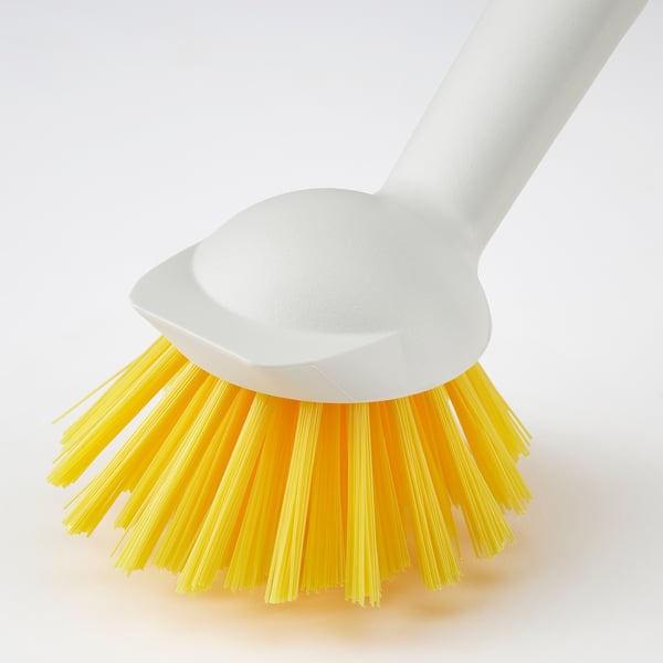 RINNIG Brosse à vaisselle, jaune vif/blanc cassé