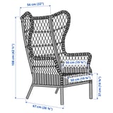 RISHOLMEN Fauteuil à oreilles, int/ext, brun
