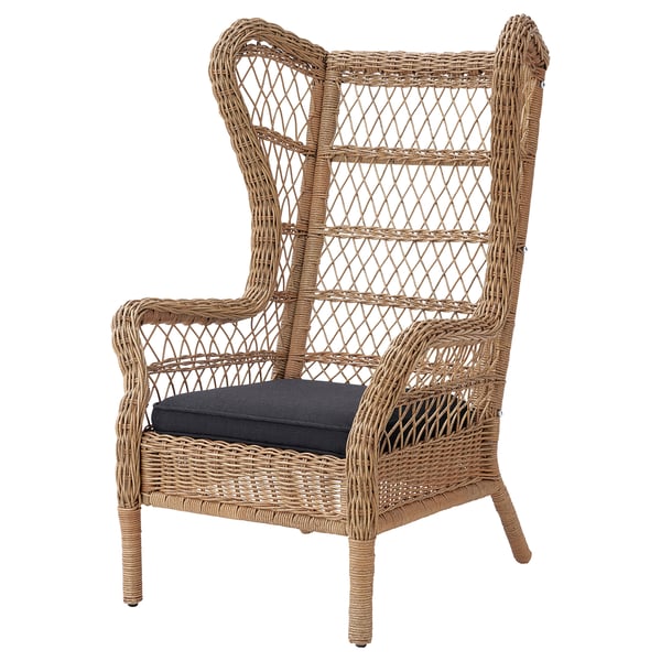 RISHOLMEN Fauteuil à oreilles, int/ext, Järpön/Duvholmen anthracite