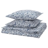 RODGERSIA Housse de couette et 2 taies, bleu/blanc, 240x220/50x60 cm