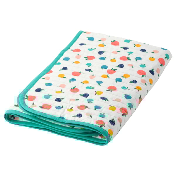 Rorande Couverture Molletonnee Motif Fruit Ronds De Couleur Bleu 96x96 Cm Ikea Suisse