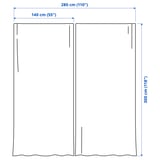 ROSENMANDEL Rideaux assombrissants, 2 pièces, bleu foncé/ruflette, 135x300 cm