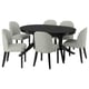 ROSENTORP / ROSENTORP Table et 6 chaises, noir/Tibbleby beige gris noir, 160/215x110 cm