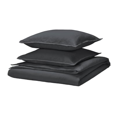 RUNDHAGTORN Housse de couette et 2 taies, anthracite, 240x220/50x60 cm