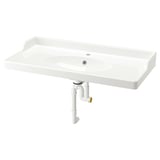 RUTSJÖN Vasque avec siphon, blanc, 102x49 cm