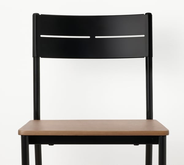SANDSBERG Tabouret de bar, noir/teinté brun, 63 cm