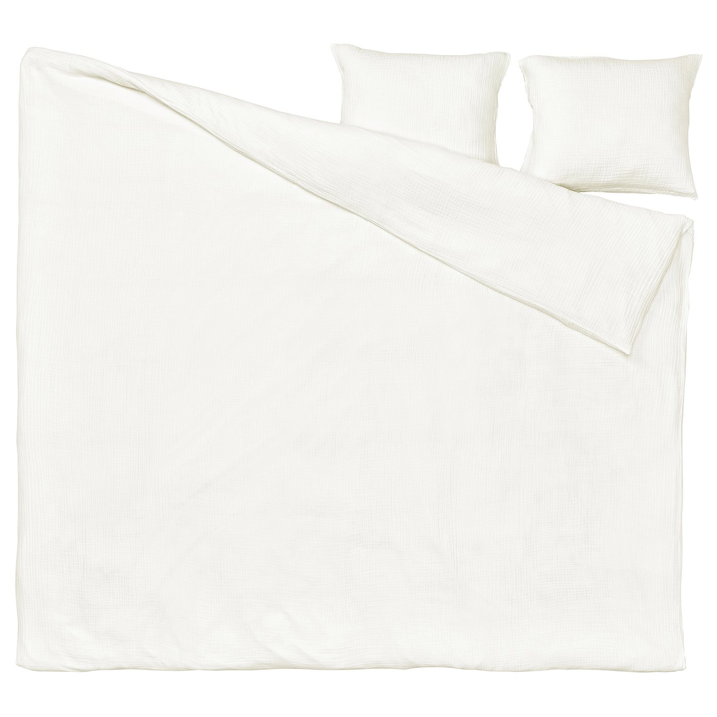 SCHERSMIN Housse de couette et 2 taies, blanc, 240x220/50x60 cm
