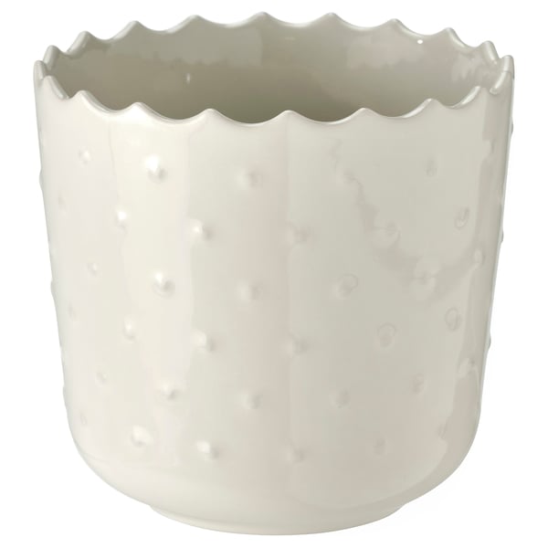 SESAMFRÖN Cache-pot, intérieur/extérieur blanc cassé, 9 cm