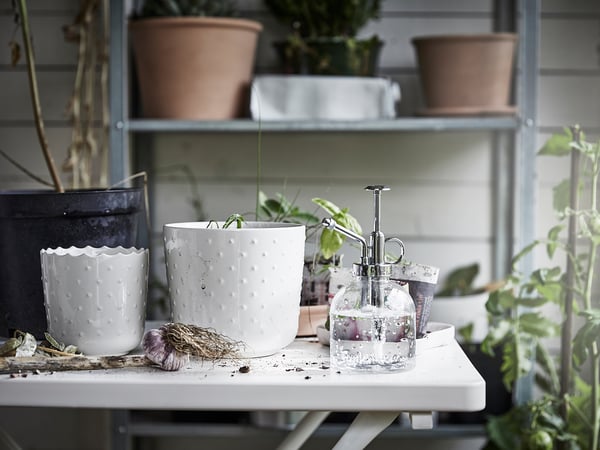 SESAMFRÖN Cache-pot, intérieur/extérieur blanc cassé, 9 cm