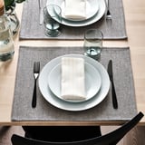 SILVERARV Set de table, beige/bleu, 35x45 cm