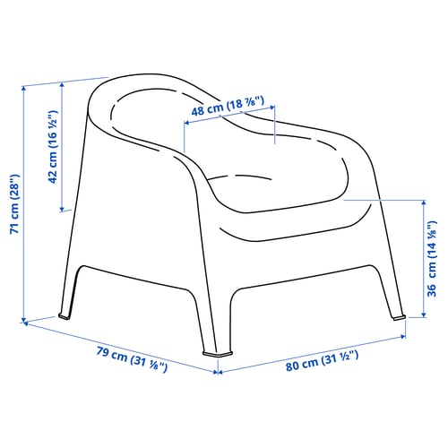 SKARPÖ Fauteuil, extérieur, beige