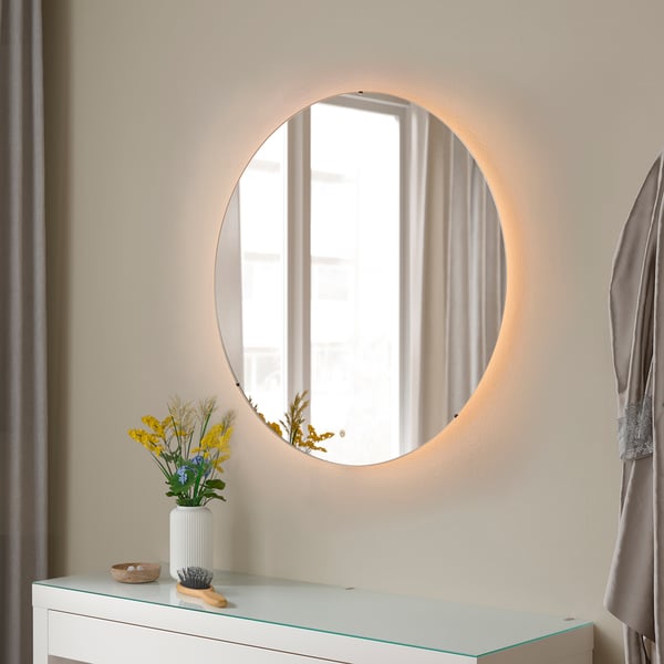 SKEJSEL Miroir avec éclairage intégré, rond intensité lumineuse réglable -  IKEA Suisse