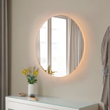 SKEJSEL Miroir avec éclairage intégré, rond intensité lumineuse réglable