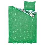 SKOGSDUVA Housse de couette et 1 taie, bleu vert/motif forêt, 150x200/50x60 cm