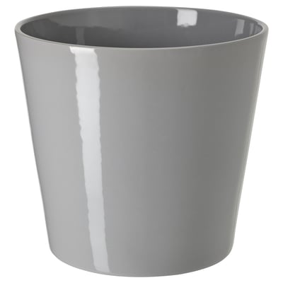 SKOGSVINBÄR Cache-pot, intérieur/extérieur gris, 19 cm