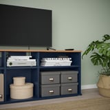SKRUVBY Banc TV, bleu noir, 156x38x60 cm