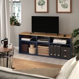 SKRUVBY Banc TV, bleu noir, 156x38x60 cm