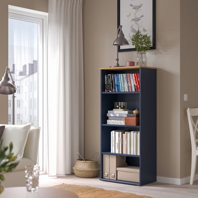SKRUVBY Bibliothèque, bleu noir, 60x140 cm