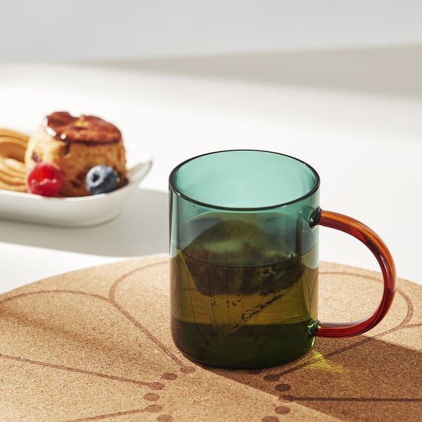 SKUGGSTUBB Tasse, multicolore vert/brun, 41 cl