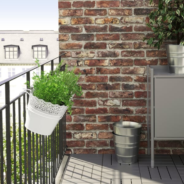 Skurar Jardiniere Avec Support Interieur Exterieur Blanc Ikea