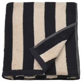 SLÅNHÖSTMAL Drap de bain, noir/beige clair rayé, 100x150 cm