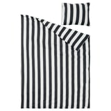 SLÅNHÖSTMAL Housse de couette et 1 taie, noir/blanc/rayé, 150x200/50x60 cm