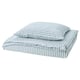 Option: SMÅNUNNEÖRT Housse de couette et 1 taie, bleu gris foncé blanc/rayé, 150x200/50x60 cm