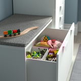 SMÅSTAD Banc avec rangement jouets, blanc/blanc, 90x52x48 cm
