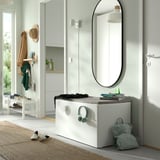 SMÅSTAD Banc avec rangement jouets, blanc/blanc, 90x52x48 cm