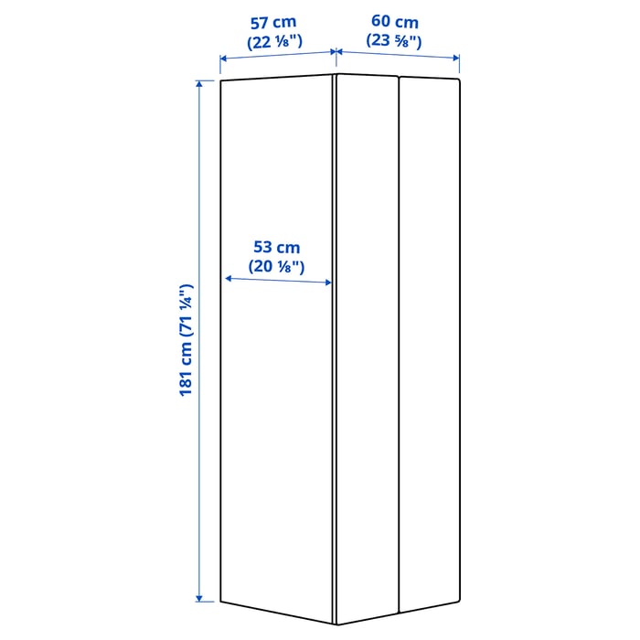 Portes D'armoire IKEA FOLJA Lot De 2 - Blanc Bouleau 60x128 Cm - Neuves Sous Emballage