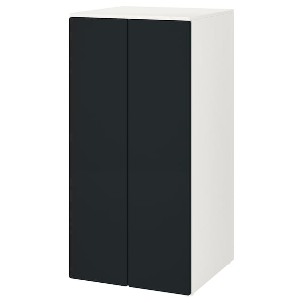 SMÅSTAD / PLATSA Armoire-penderie, blanc surface tableau noir/avec 3 tablettes, 60x57x123 cm