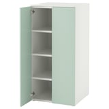 SMÅSTAD / PLATSA Armoire-penderie, blanc vert clair/avec 3 tablettes, 60x57x123 cm