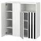SMÅSTAD / PLATSA Combinaison de rangement, blanc noir/blanc/rayure, 120x42x123 cm