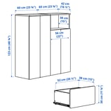 SMÅSTAD / PLATSA Combinaison de rangement, blanc noir/blanc/rayure, 120x42x123 cm
