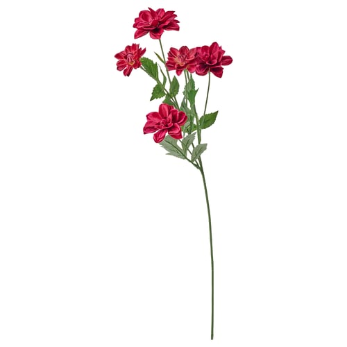 SMYCKA Fleur artificielle, intérieur/extérieur Dahlia/rose foncé, 66 cm