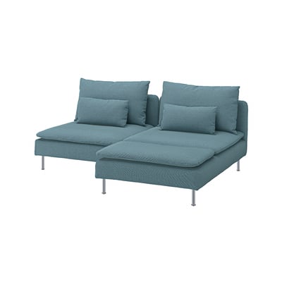 SÖDERHAMN Canapé 2 pl + méridienne, Fridtuna bleu gris foncé