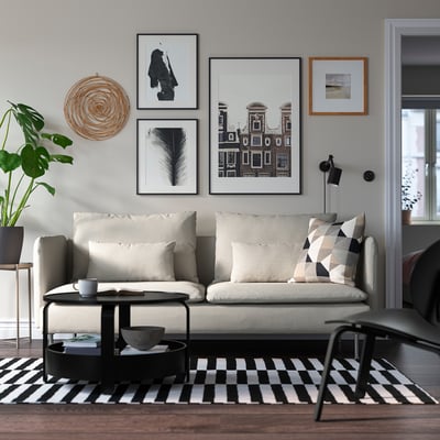 SÖDERHAMN Canapé 3 places, Fridtuna beige clair