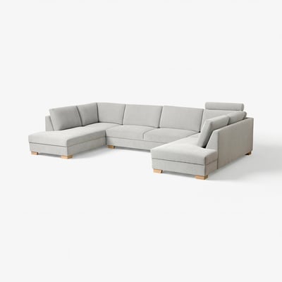 SÖRVALLEN Canapé en U, 5 places, sans accoudoirs/Tallmyra noir/blanc