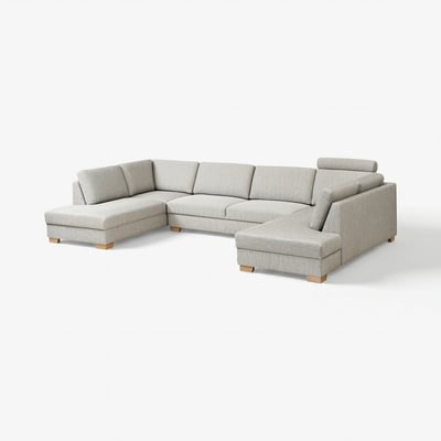 SÖRVALLEN Canapé en U, 5 places, sans accoudoirs/Viarp beige/brun