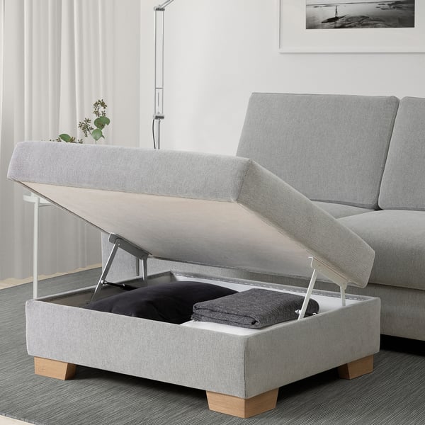 SÖRVALLEN Repose-pieds av rangement, Tallmyra noir/blanc