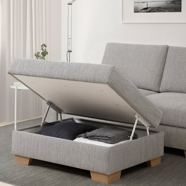 SÖRVALLEN Repose-pieds av rangement, Viarp beige/brun