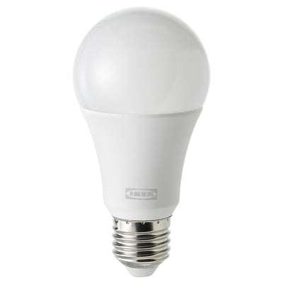 SOLHETTA Ampoule LED E27 1521 lumen, intensité lumineuse réglable/globe opalin