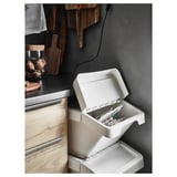 SORTERA Conteneur déchets avec couvercle, blanc, 37 l